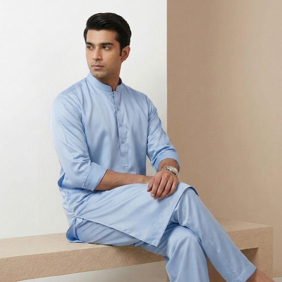Satin Cotton Light blue